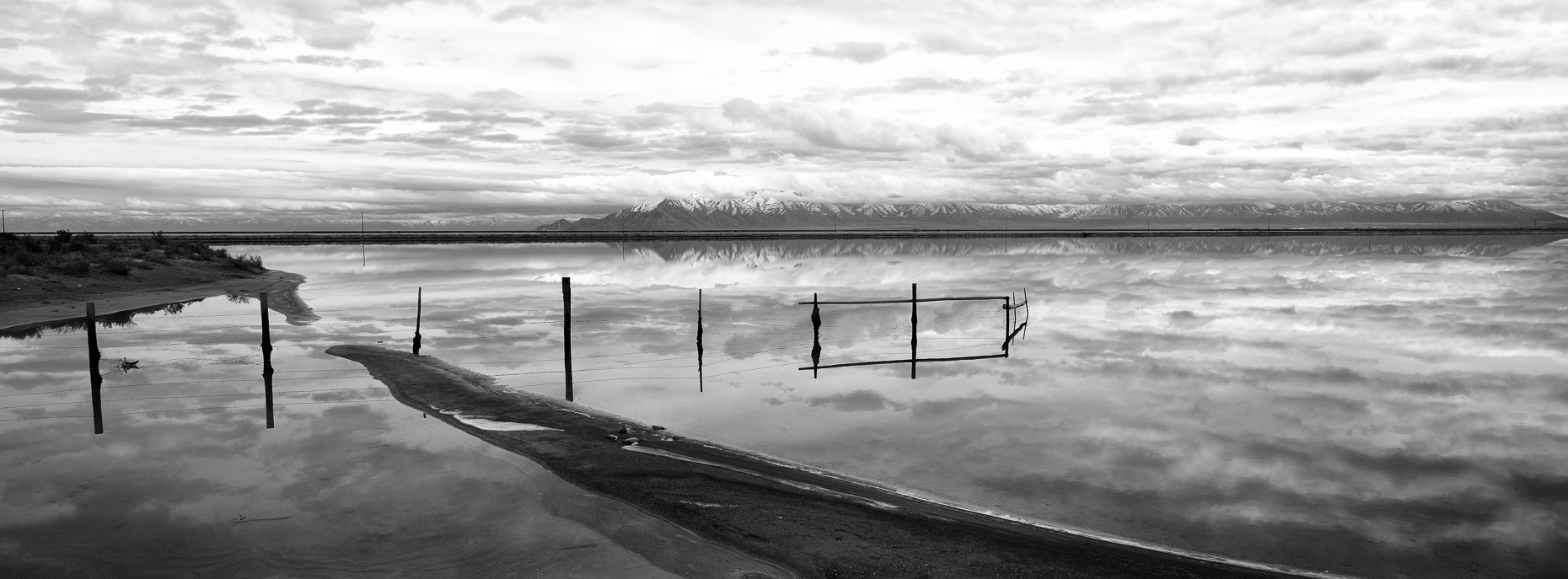 Submerged Fence in Great Salt Lake 